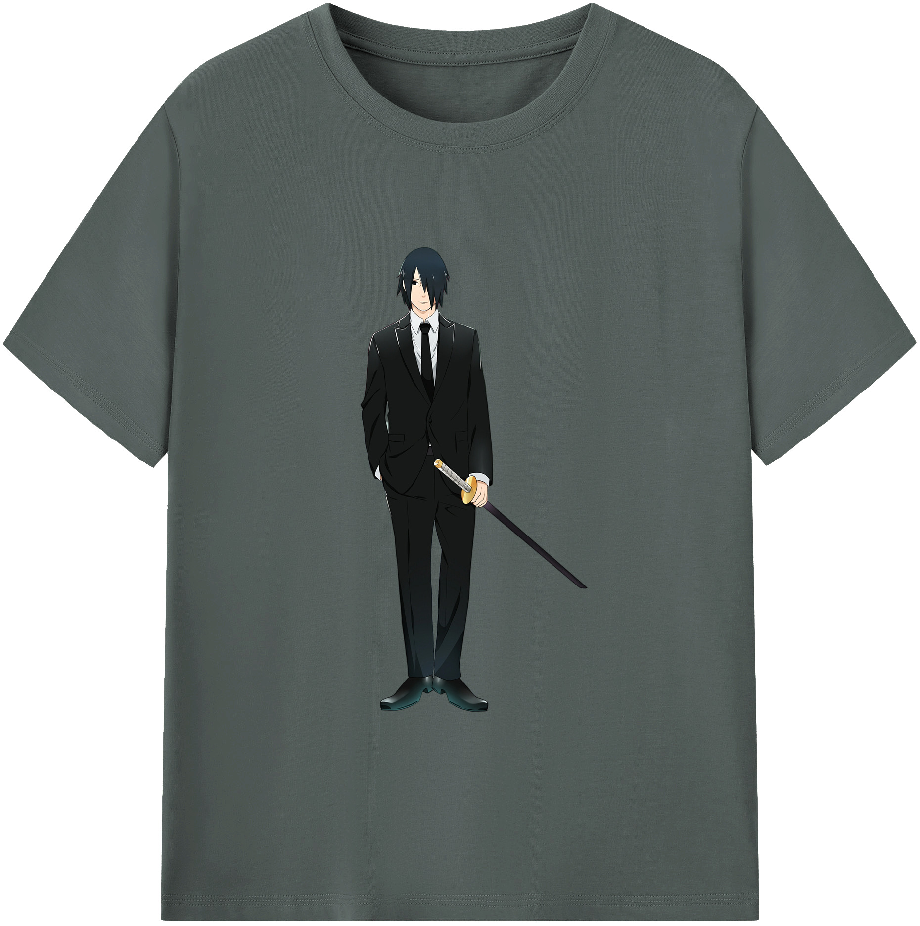 （画像用） NARUTO -ナルト- うちは サスケ Uchiha Sasuke 綿100％ メンズ半袖Tシャツ｜肌触りやわらか＆通気性